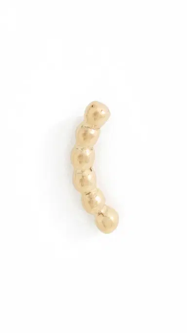 Zoë Chicco 14k Gold Bead Curved Bar Single Stud Earring 14k Yellow Gold One Size | Thumbnail 6