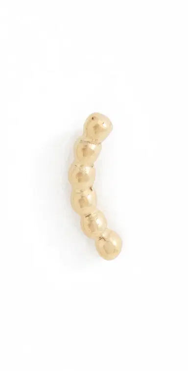 Zoë Chicco 14k Gold Bead Curved Bar Single Stud Earring 14k Yellow Gold One Size | Thumbnail 1