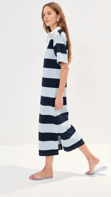 LE BOP Nell Polo Oversized Maxi Dress Ice Blue/idnight | Thumbnail 5