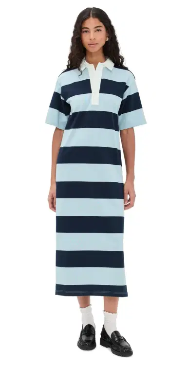 LE BOP Nell Polo Oversized Maxi Dress Ice Blue/idnight | Thumbnail 1