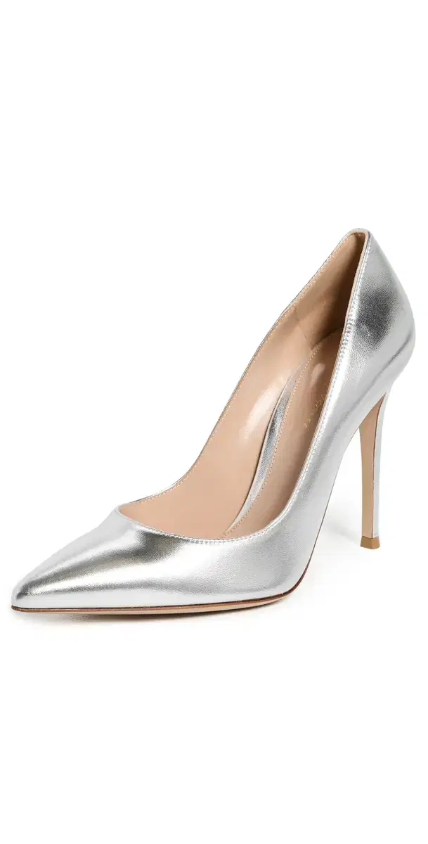 Nappa Silk Heels Silver