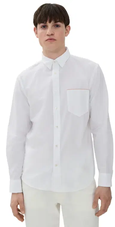 Billy Reid MSL 1-Pocket Shirt White | Thumbnail 1