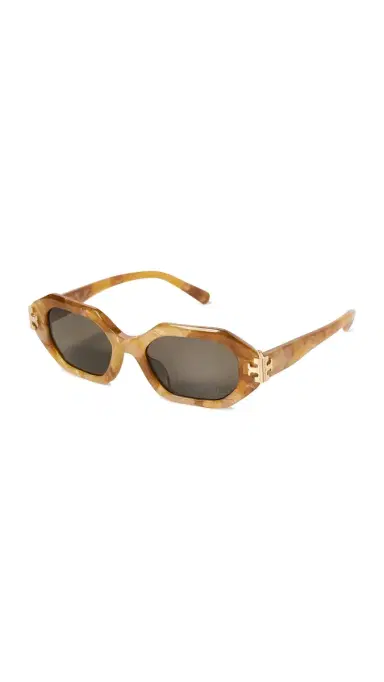 Tory Burch Eleanor Geometric Sunglasses Milky Pearl Amber One Size | Thumbnail 6