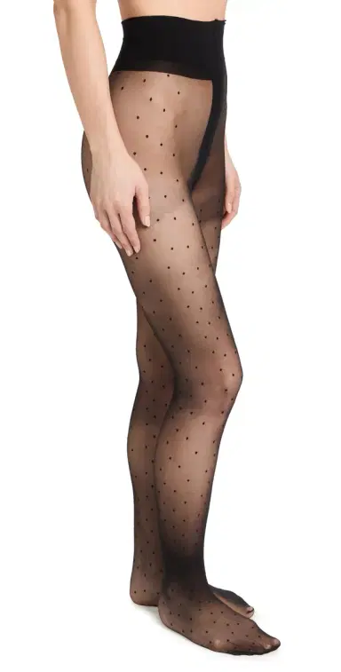 Stems Paris Edit - Sheer & Double Dots Tights Black M | Thumbnail 1