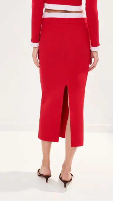 LE BOP Alex Midi Skirt Poppy/Ballet Pink | Thumbnail 4