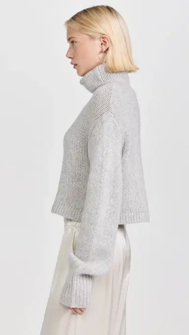 Sablyn Cropped Cashmere Turtleneck Sweater Foggy | Thumbnail 4 Sablyn Cropped Cashmere Turtleneck Sweater Foggy | Thumbnail 4