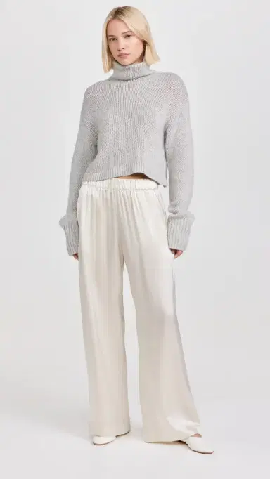 Sablyn Cropped Cashmere Turtleneck Sweater Foggy | Thumbnail 5 Sablyn Cropped Cashmere Turtleneck Sweater Foggy | Thumbnail 5