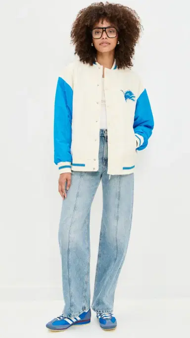 Terez Lions Colorblock Bomber Jacket Lions ugar wizzle/Blue | Thumbnail 5 Terez Lions Colorblock Bomber Jacket Lions ugar wizzle/Blue | Thumbnail 5