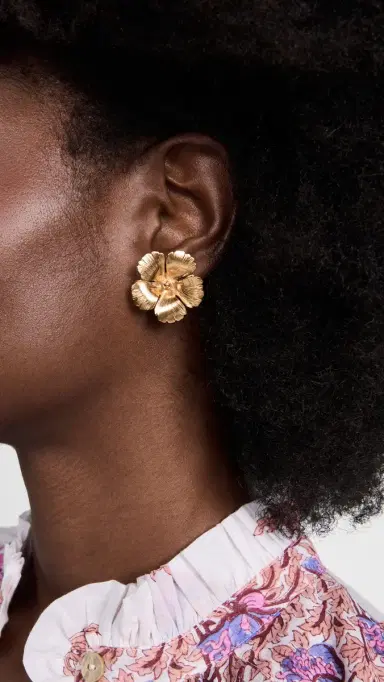 Jennifer Behr Rowena Earrings Antique/Gold One Size | Thumbnail 3
