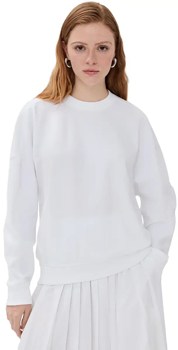 Tibi Lightweight Crew Neck Sweatshirt White
