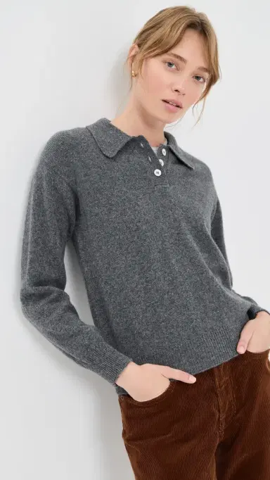 Daughter & Edith Polo Shirt Derby Grey | Thumbnail 2