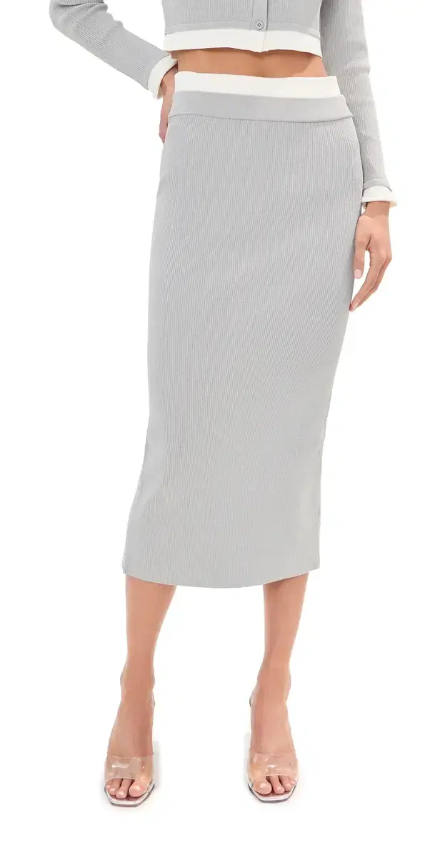 Alex Midi kirt Heather Grey/White