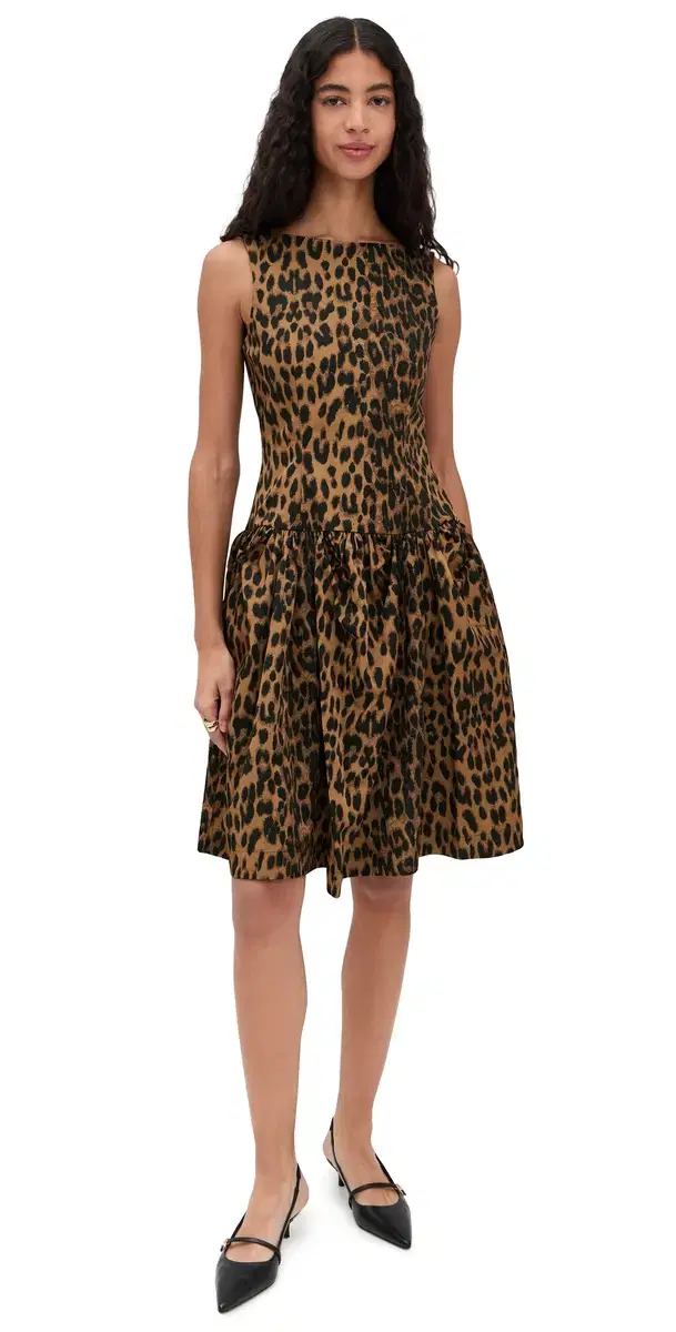 Aneva Dress Dark Brown Leopard