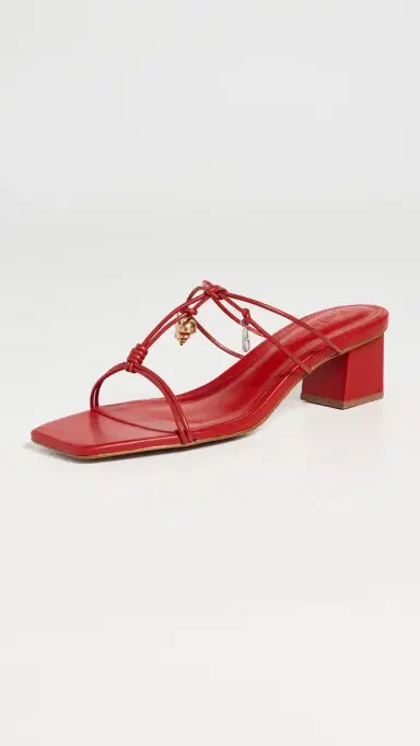 Farm Rio Sea Block Heel Sandals Scarlet 9 | Thumbnail 2