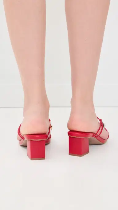 Farm Rio Sea Block Heel Sandals Scarlet 9 | Thumbnail 4