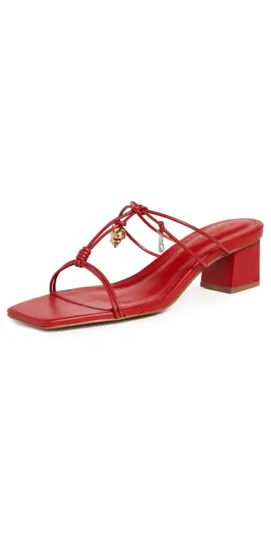 Farm Rio Sea Block Heel Sandals Scarlet 9 | Thumbnail 1