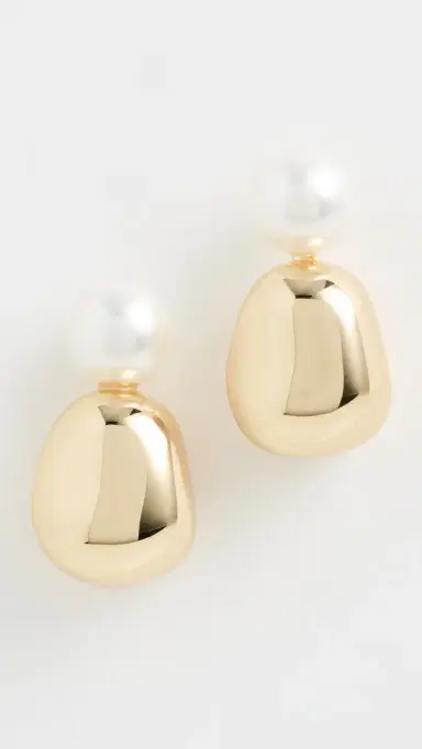Lele Sadoughi Pebble Stud Earrings Gold One Size | Thumbnail 2
