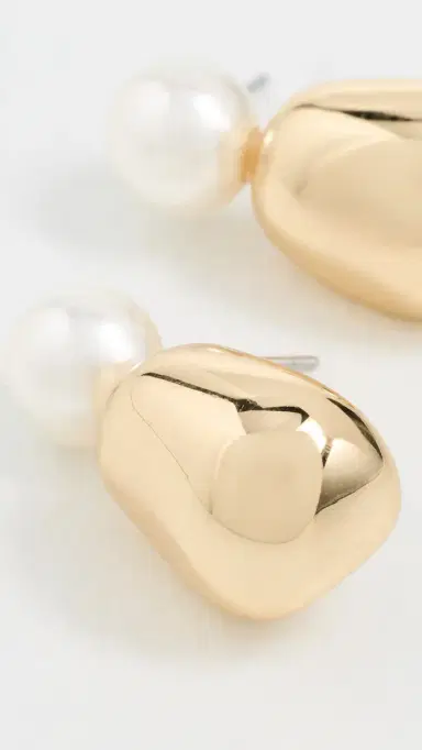 Lele Sadoughi Pebble Stud Earrings Gold One Size | Thumbnail 4