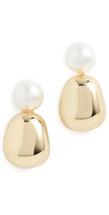 Lele Sadoughi Pebble Stud Earrings Gold One Size | Thumbnail 1