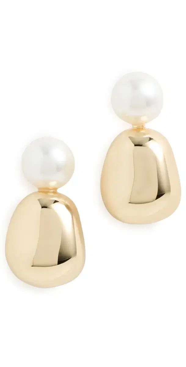 Pebble Stud Earrings Gold One Size