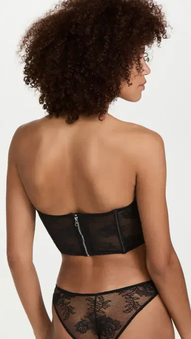 Fleur du Mal Bouquet Lace Cheeky Panties Black 2 | Thumbnail 3