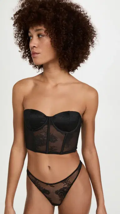 Fleur du Mal Bouquet Lace Cheeky Panties Black 2 | Thumbnail 5