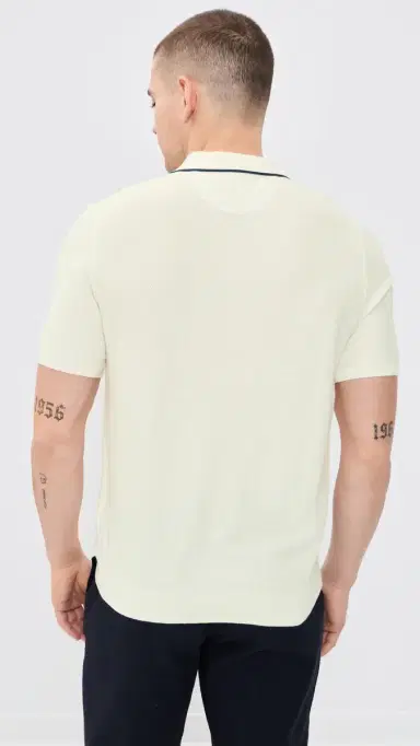 RLX Ralph Lauren Cotton Coomax Johnny Collar Sweater Polo White Splash/Refined Navy L | Thumbnail 3