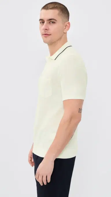 RLX Ralph Lauren Cotton Coomax Johnny Collar Sweater Polo White Splash/Refined Navy L | Thumbnail 4