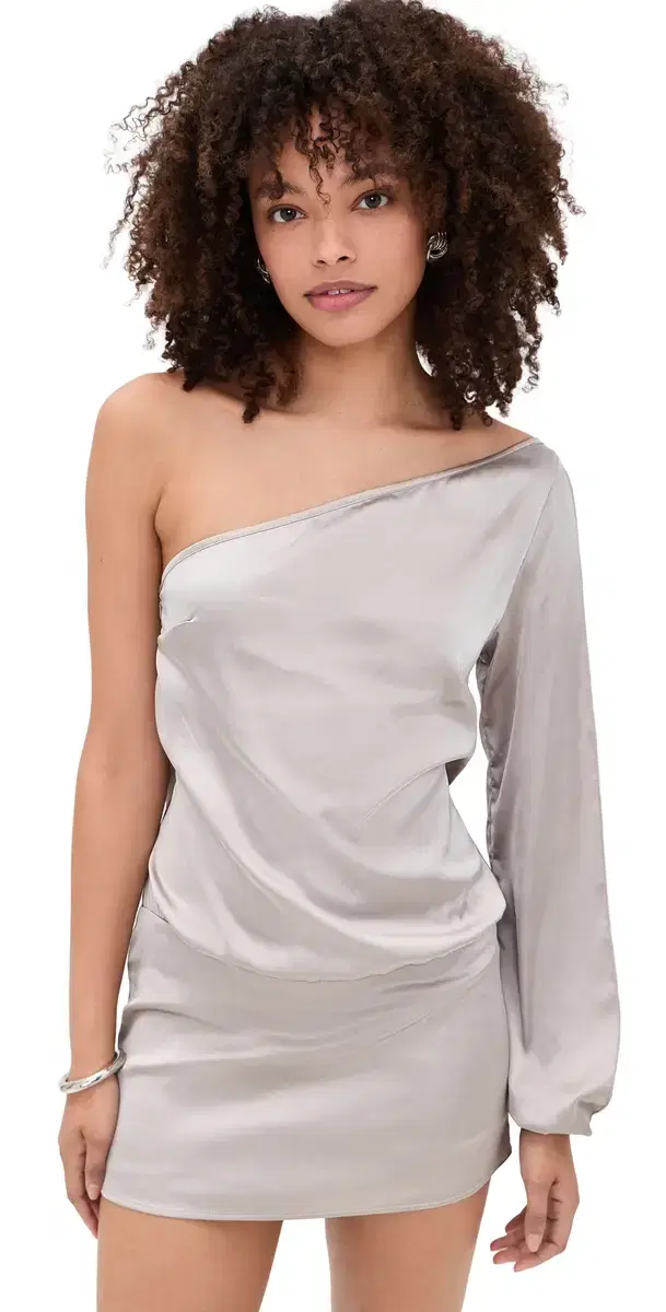 One houlder Mini Dress ilver