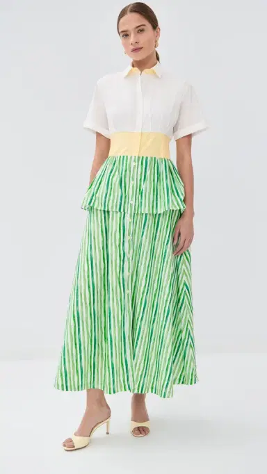 Rosie Assoulin Boogie Woogie Bugle Boy Dress Green | Thumbnail 2 Rosie Assoulin Boogie Woogie Bugle Boy Dress Green | Thumbnail 2