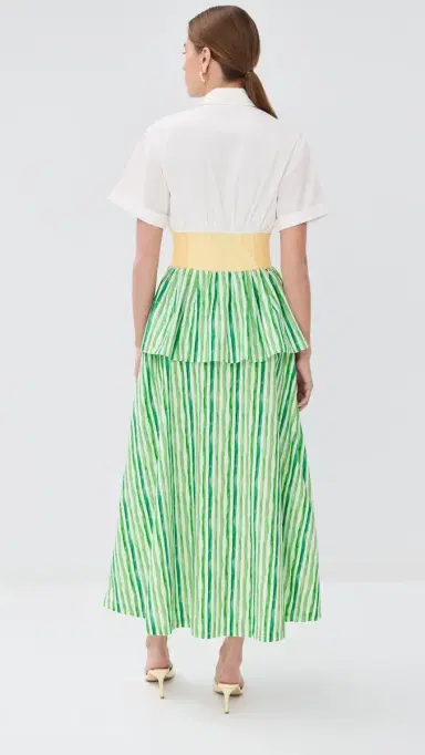Rosie Assoulin Boogie Woogie Bugle Boy Dress Green | Thumbnail 3 Rosie Assoulin Boogie Woogie Bugle Boy Dress Green | Thumbnail 3