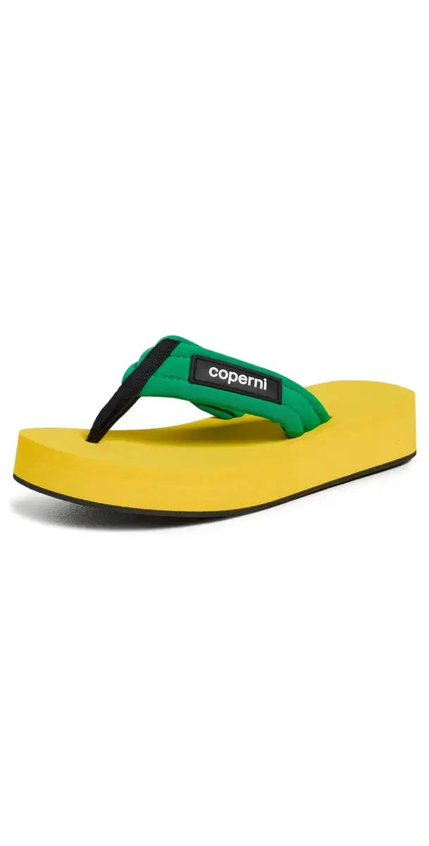 Coperni Foam Flip Flops Green/Yellow