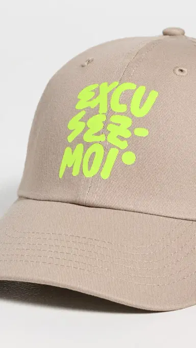 Clare V. Baseball Hat Khaki with Neon Yellow One Size | Thumbnail 5