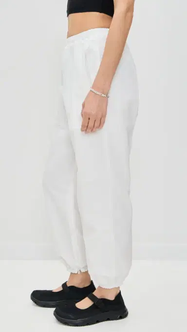 Eugenia Kim LOVE Martina Optic White Tennis Warm-Up Pants With Ankle Side Zippers | Thumbnail 4 Eugenia Kim LOVE Martina Optic White Tennis Warm-Up Pants With Ankle Side Zippers | Thumbnail 4