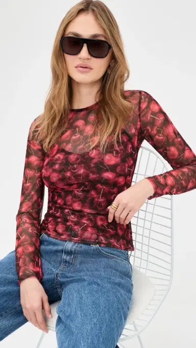 Never Fully Dressed Cherry Mesh Top Red | Thumbnail 2 Never Fully Dressed Cherry Mesh Top Red | Thumbnail 2