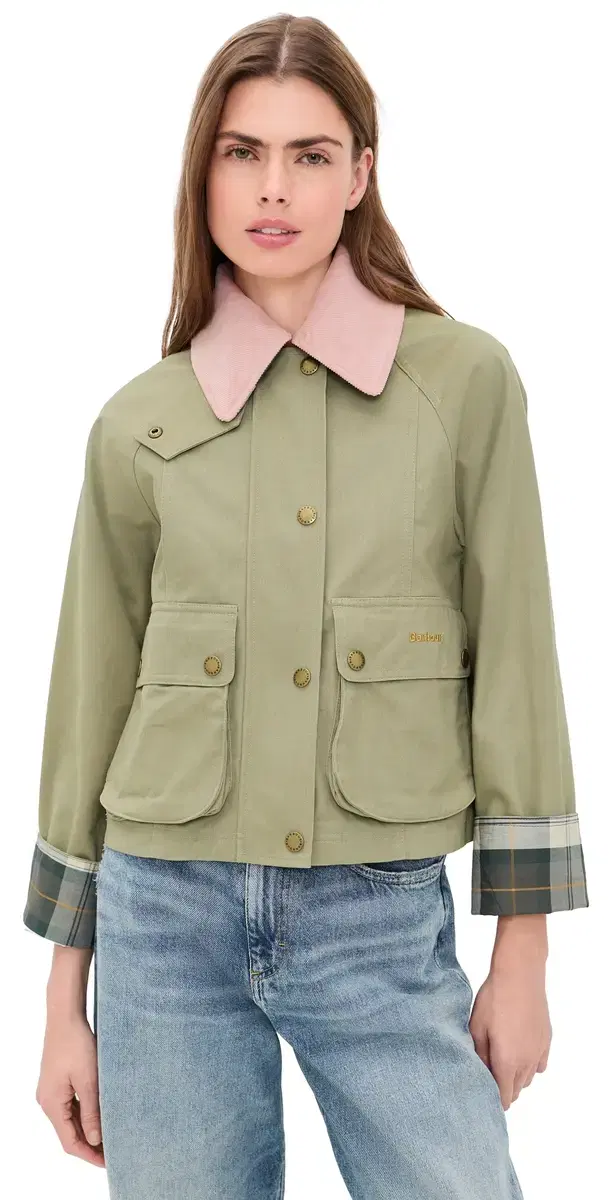 Cropped Beadnell Casual Jacket Bleached Olive/Ancient