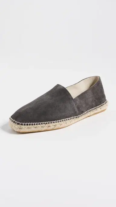 MANEBI Suede Square Toe Espadrilles Suede Carbon Grey 43 | Thumbnail 2