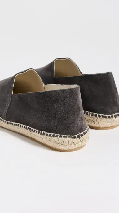 MANEBI Suede Square Toe Espadrilles Suede Carbon Grey 43 | Thumbnail 3