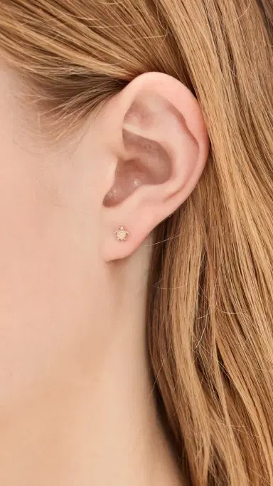Zoë Chicco 14k Gold Itty Bitty Turtle Single Stud Earring Yellow Gold One Size | Thumbnail 3 Zoë Chicco 14k Gold Itty Bitty Turtle Single Stud Earring Yellow Gold One Size | Thumbnail 3