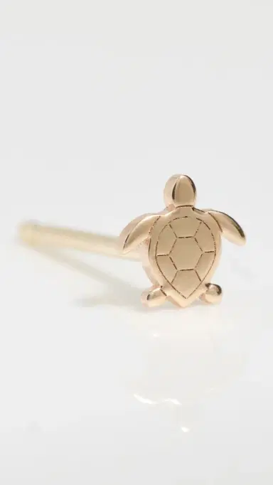 Zoë Chicco 14k Gold Itty Bitty Turtle Single Stud Earring Yellow Gold One Size | Thumbnail 4 Zoë Chicco 14k Gold Itty Bitty Turtle Single Stud Earring Yellow Gold One Size | Thumbnail 4
