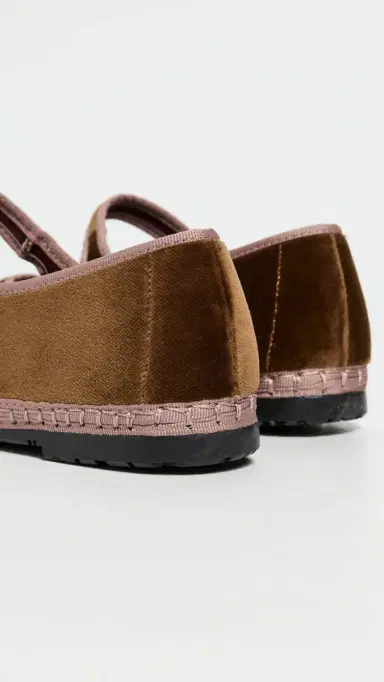 Flabelus Balthasar Velvet Mary Jane Flats Brown 37 | Thumbnail 4