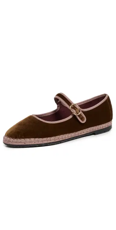 Flabelus Balthasar Velvet Mary Jane Flats Brown 37 | Thumbnail 1
