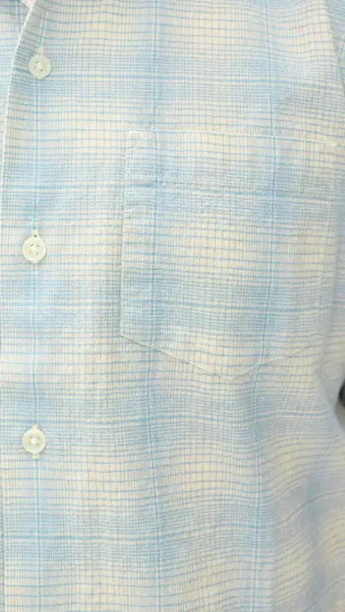 Corridor Linen Plaid Short Sleeve Shirt Light Blue | Thumbnail 6