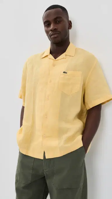 Lacoste Linen Camp hirt Yellow | Thumbnail 2 Lacoste Linen Camp hirt Yellow | Thumbnail 2