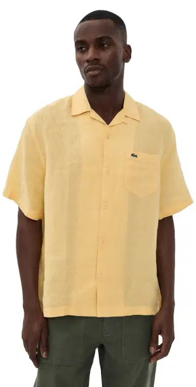Lacoste Linen Camp hirt Yellow | Thumbnail 1 Lacoste Linen Camp hirt Yellow | Thumbnail 1