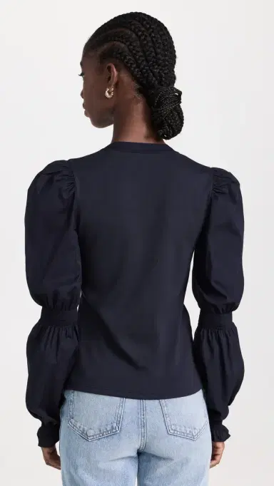 Veronica Beard Jean Effy Top Navy | Thumbnail 3