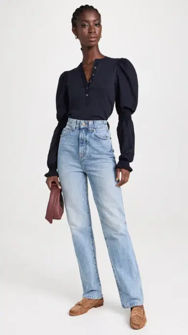 Veronica Beard Jean Effy Top Navy | Thumbnail 5
