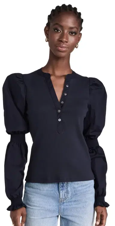 Veronica Beard Jean Effy Top Navy | Thumbnail 1