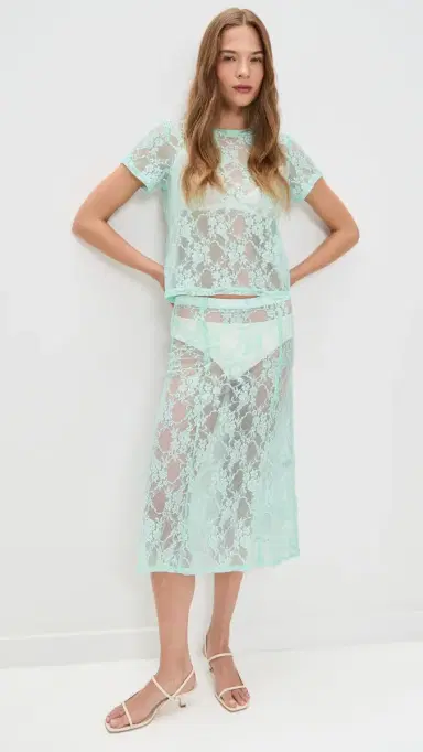 LE BOP Lace Skirt Mint | Thumbnail 5