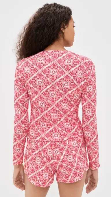 Hill House Home The Kaelie Pointelle Cardigan Patchwork Doily Heart/White | Thumbnail 3